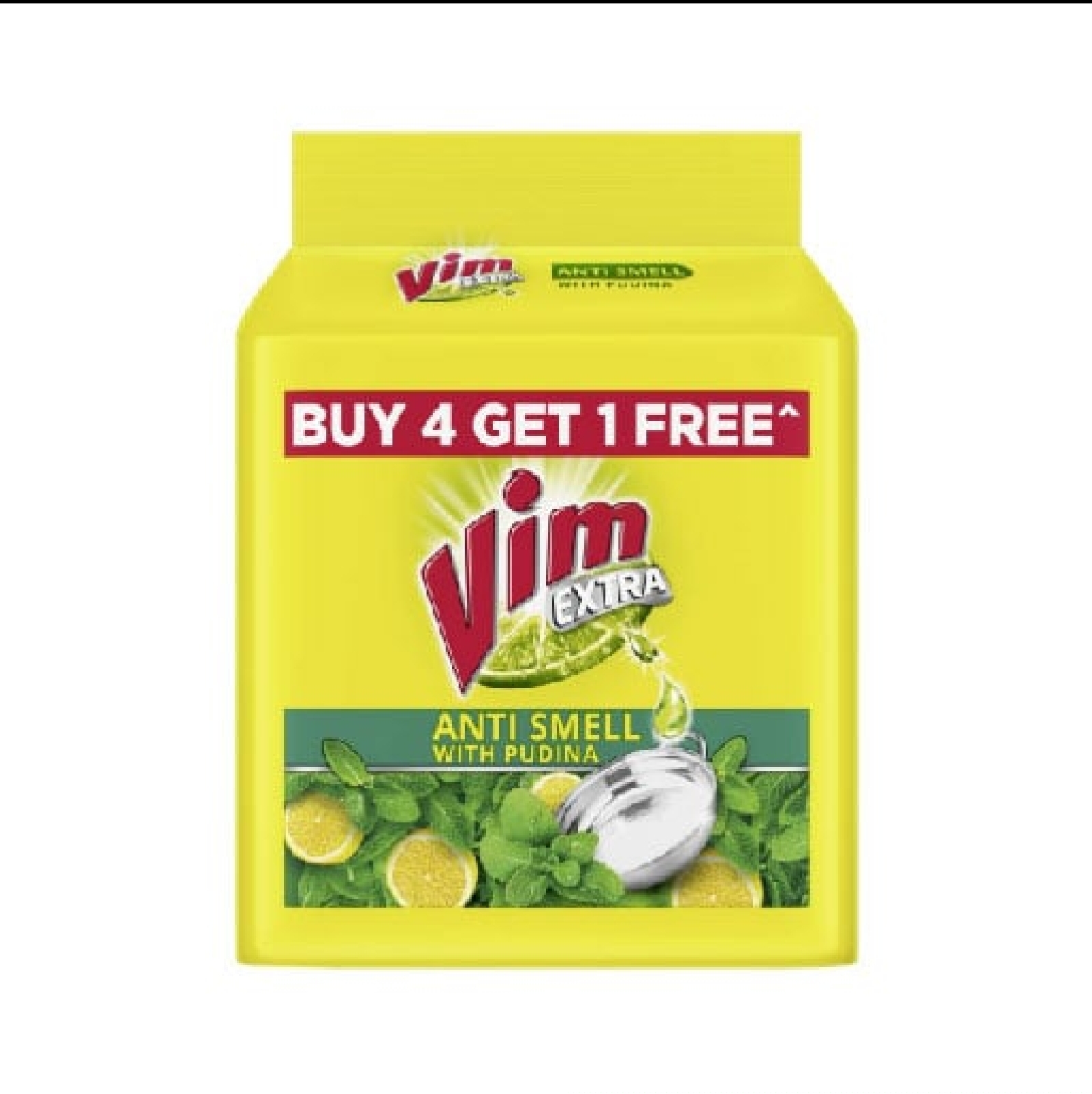 Vim Extra Anti Smell Dishwash Bar Buy 4 Get 1 Free